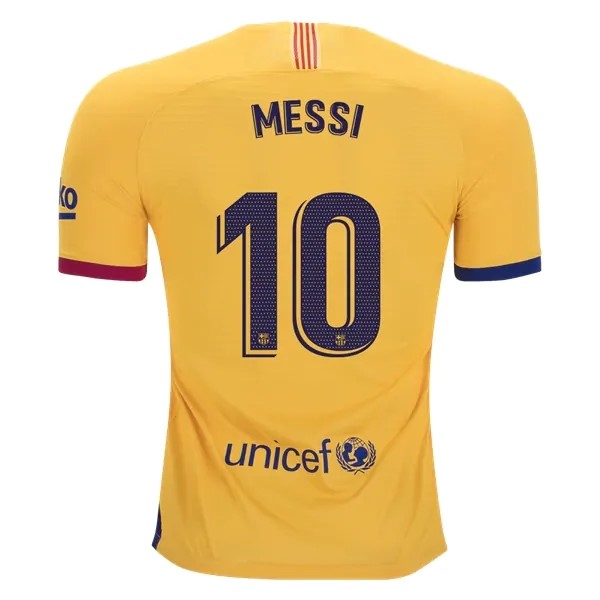 Camiseta Barcelona NO.10 Messi 2ª 2019-2020 Amarillo